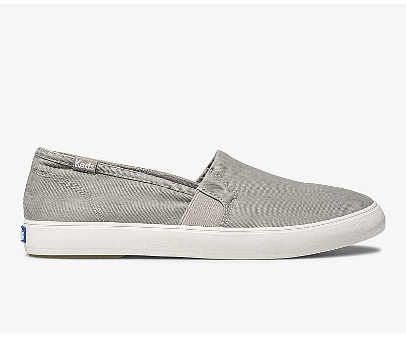 Keds Women's Clipper Washed Solids Grey Slip On Shoes - GQ5647012